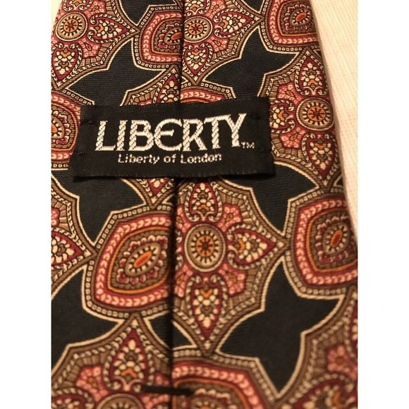 Liberty Of London Men's Neck Tie 100% Silk Blue Multi Color Printed Made In USA - Picture 4 of 5